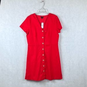 Sz 10 NWT Ann Taylor Red Button Up Dress